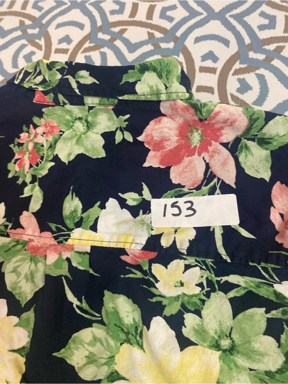 Boys Short-Sleeve Floral Button-Up Shirt - Black with Multi-Color Flowers